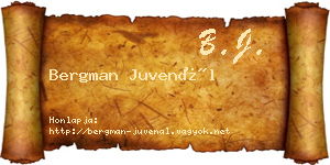 Bergman Juvenál névjegykártya